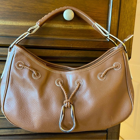 BCBGMAXAZRIA Cocoa Brown Leather Pebbled Bag - Picture 1 of 11